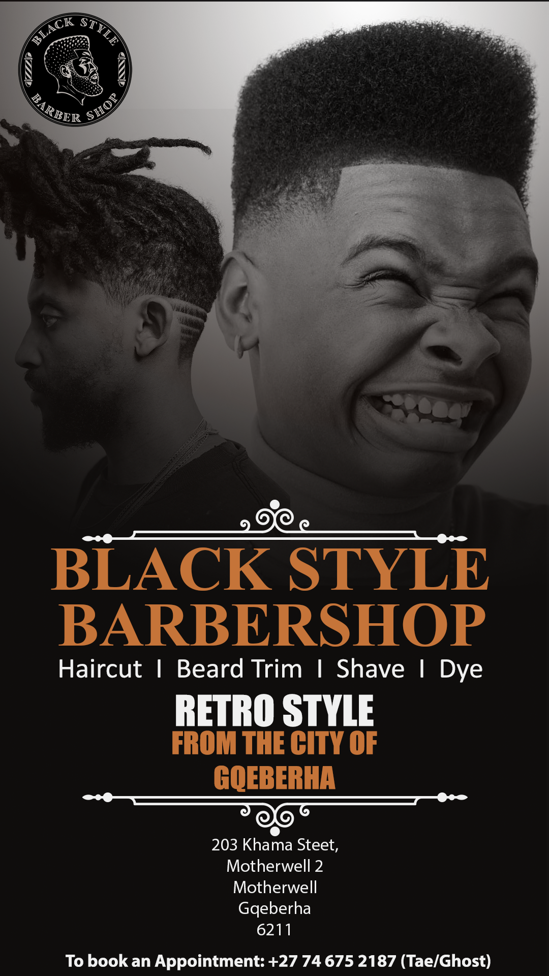 Black Style Barbershop retro poster
